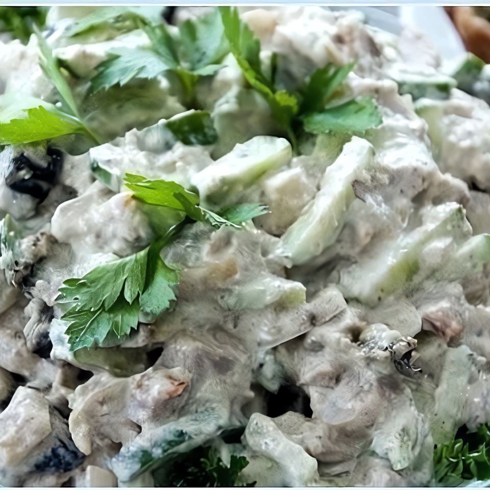 Легкий салат с яблоками и курицей