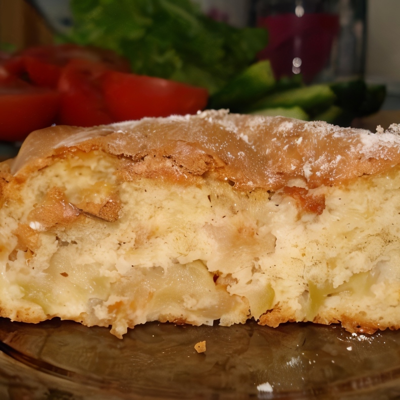Ореховый пирог с бананом и грушей