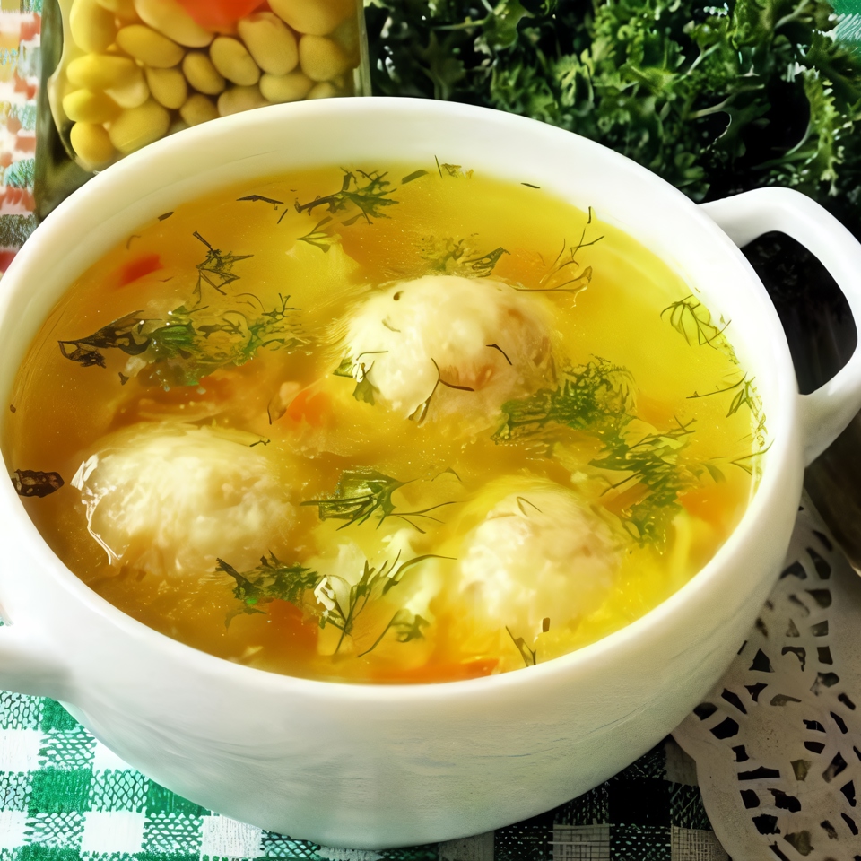 Овощной суп с сырными шариками
