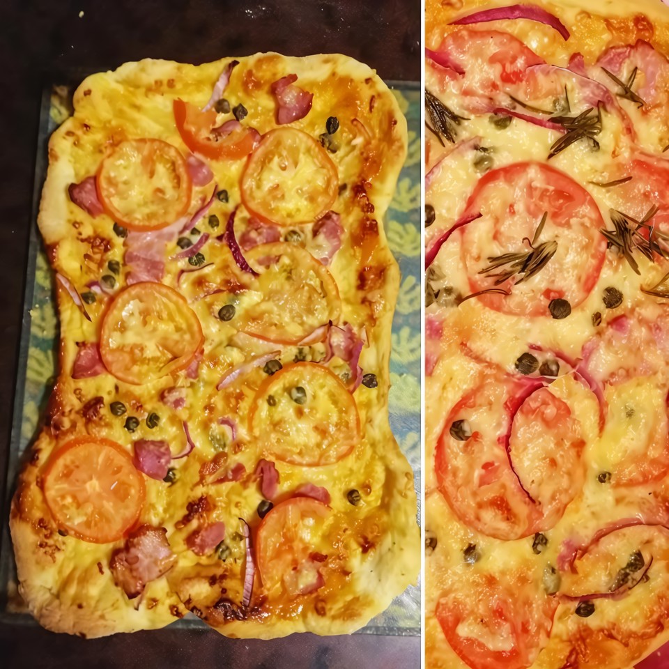 Пицца с беконом и каперсами