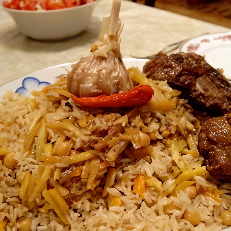 Плов из говядины с капустой