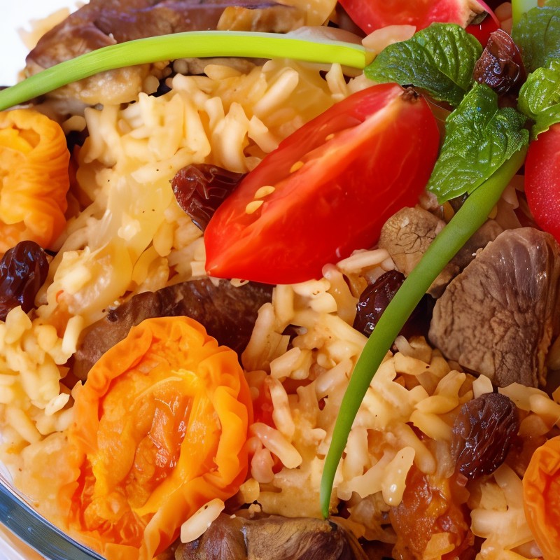 Плов с бараниной и нутом