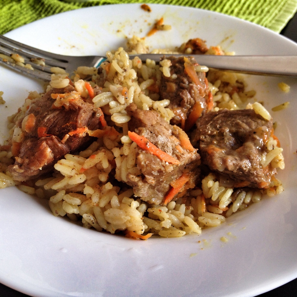 Плов с телятиной и карри