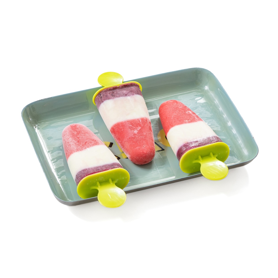 Полосатое мороженое из йогурта (popsicle)