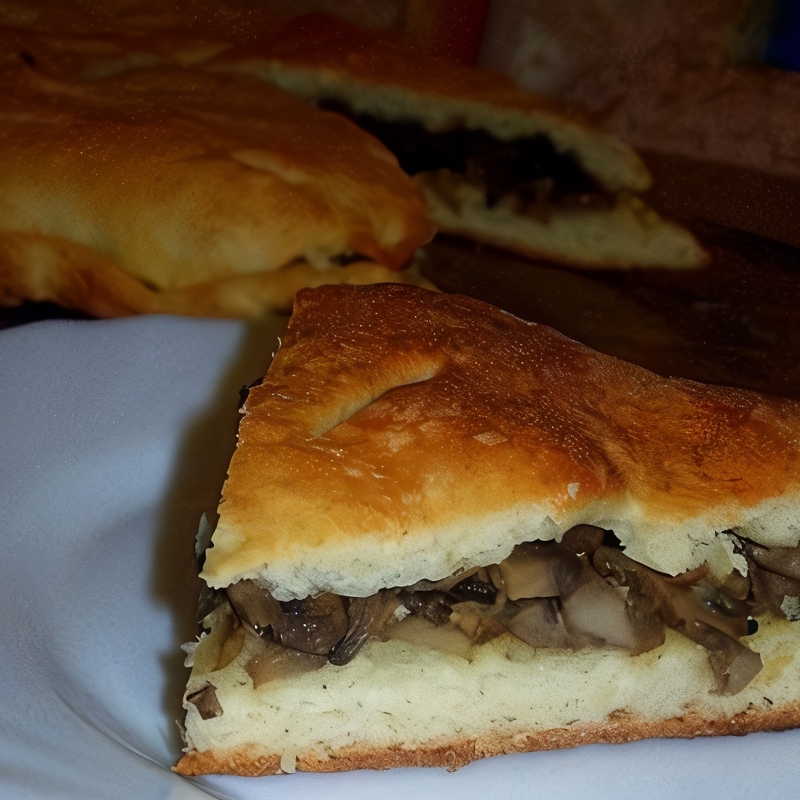 Постный пирог с шампиньонами