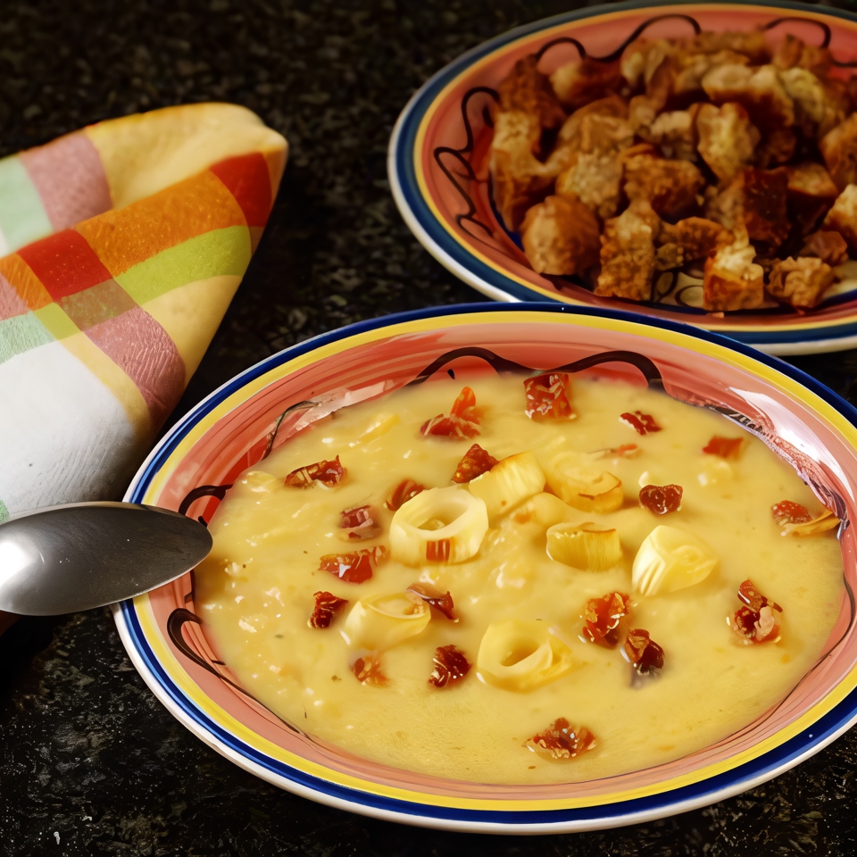 Пшенный суп с луком и картофелем