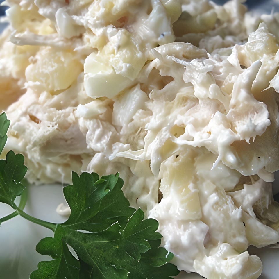 Салат из филе куриной грудки с ананасами