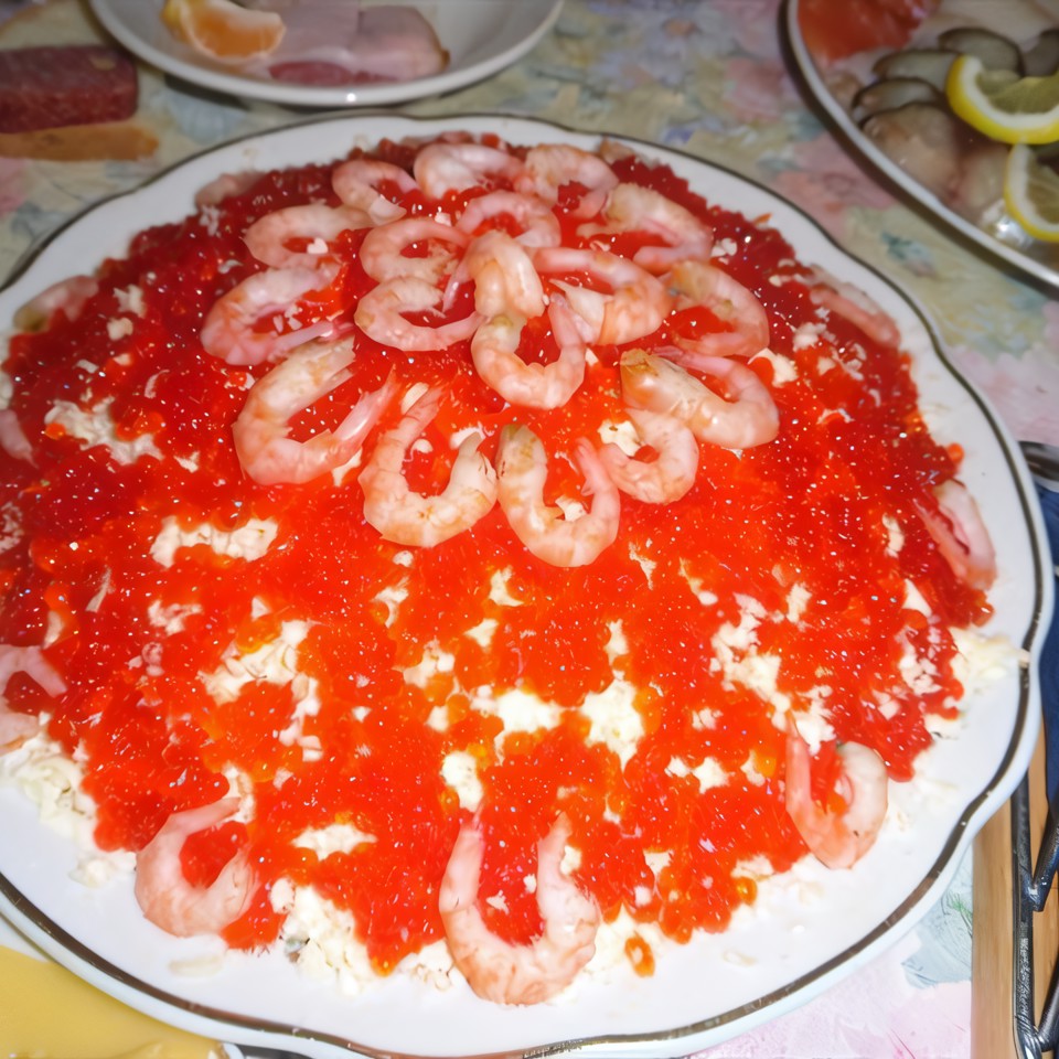 Салат «Креветки под шубой»