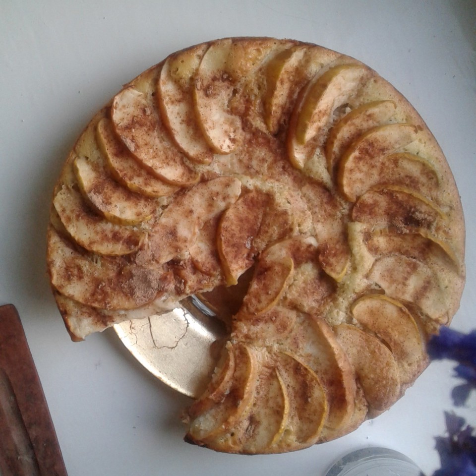 Шарлотка с корицей и яблоками