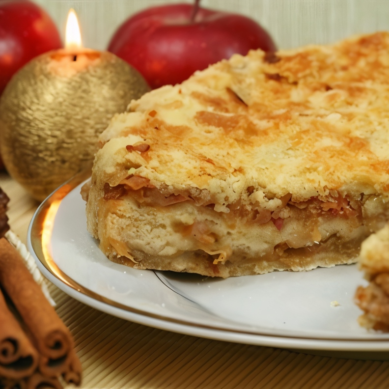 Шарлотка с орехами и корицей
