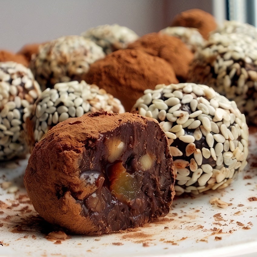Шоколадные конфеты с курагой и орехами