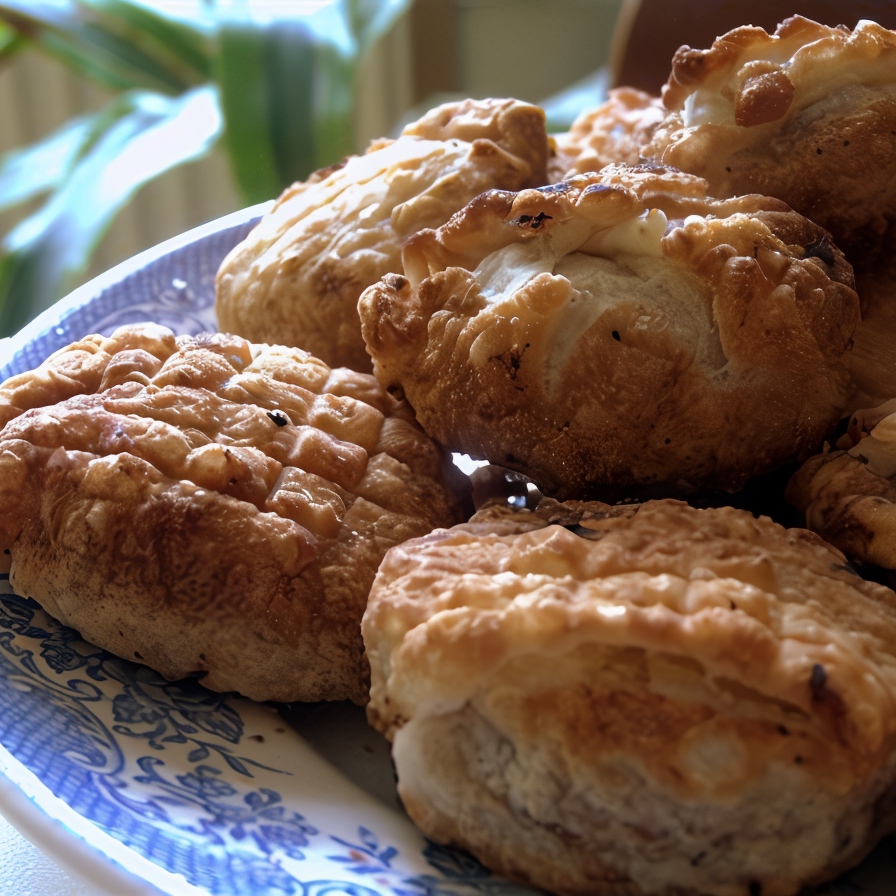 Слоеные пирожки с орехами и фасолью
