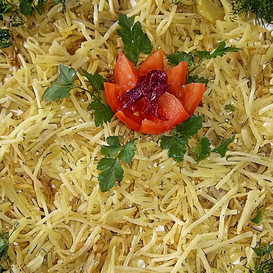 Слоеный салат с картофелем, карбонадом и сыром
