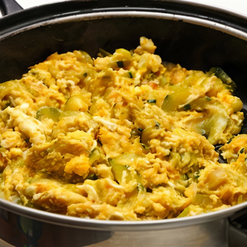 Соленая треска с картофельной соломкой и болтуньей