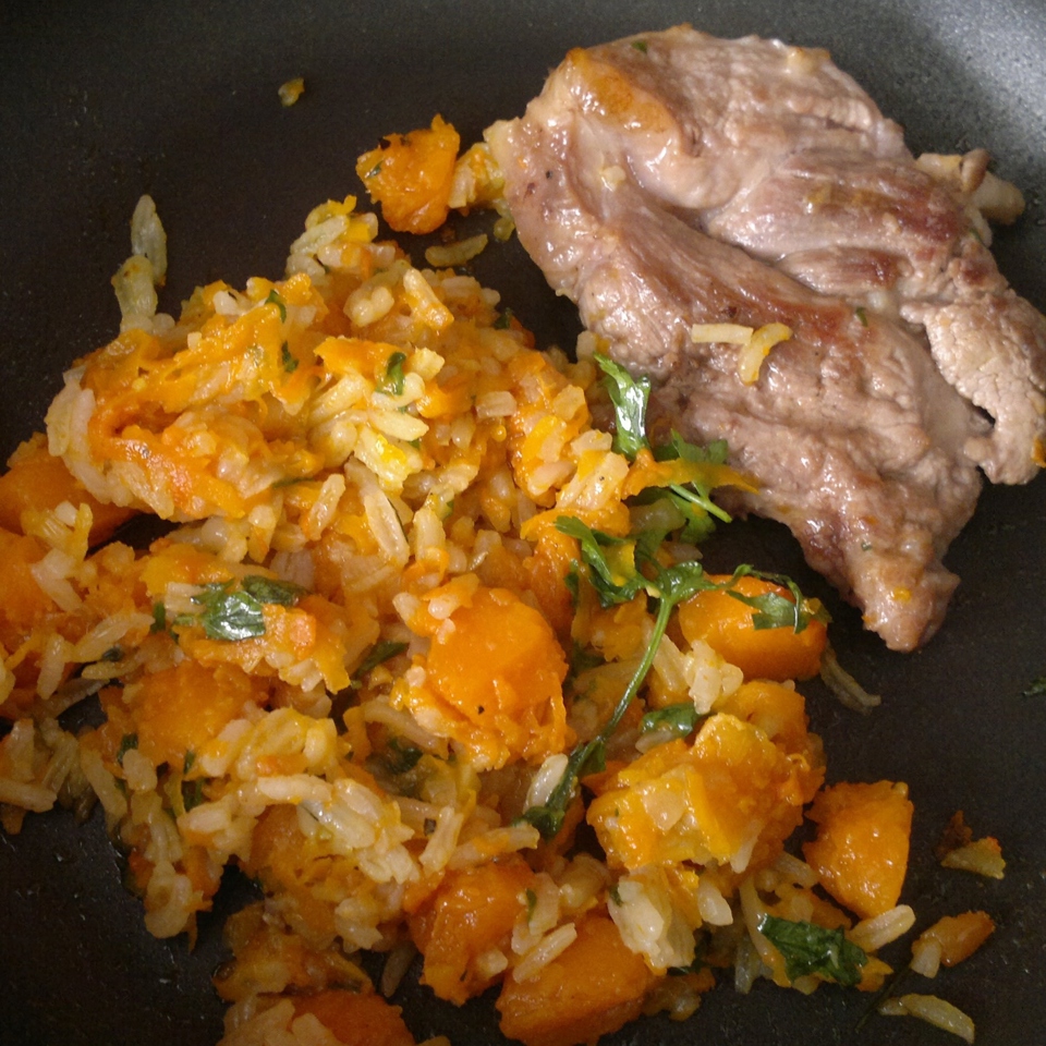 Тыквенный чатни с рисом и бараниной