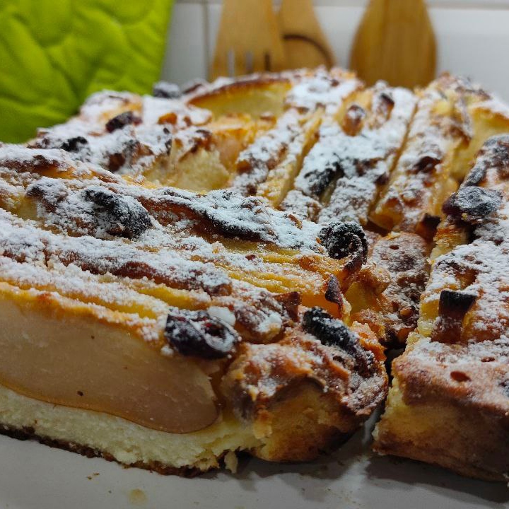 Творожная запеканка с грушами