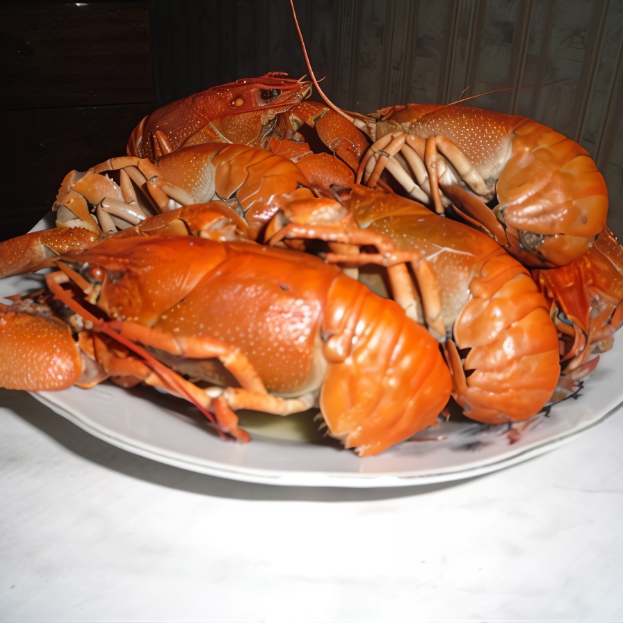 Вареные раки с укропом