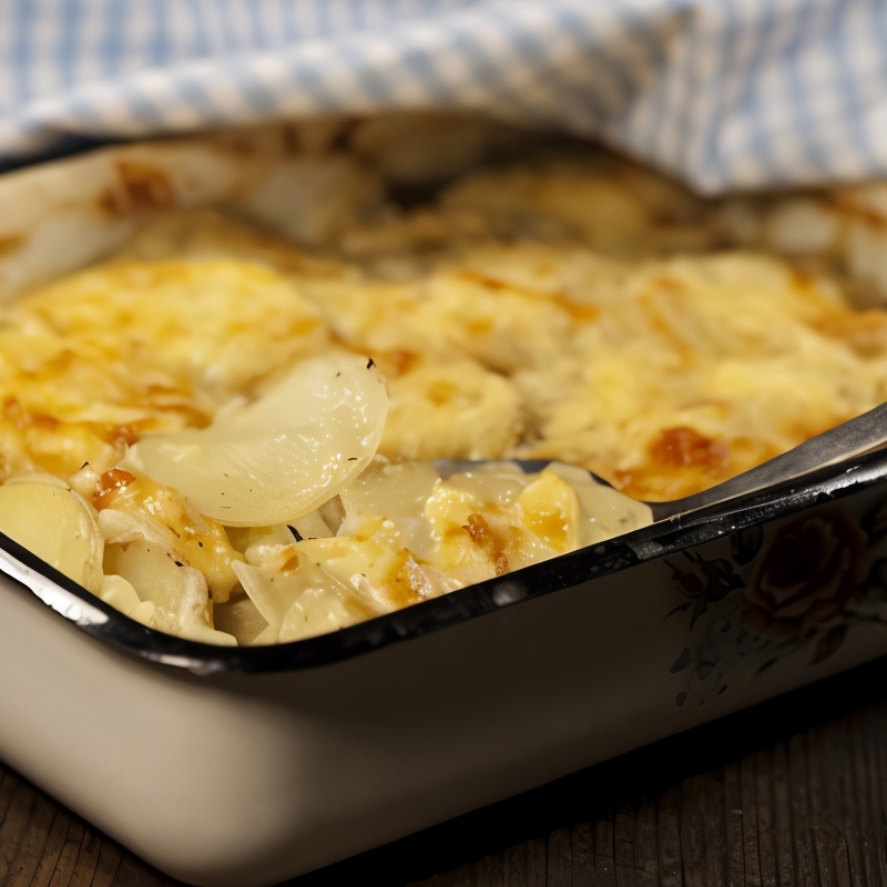 Запеченный фенхель с картофелем и сыром