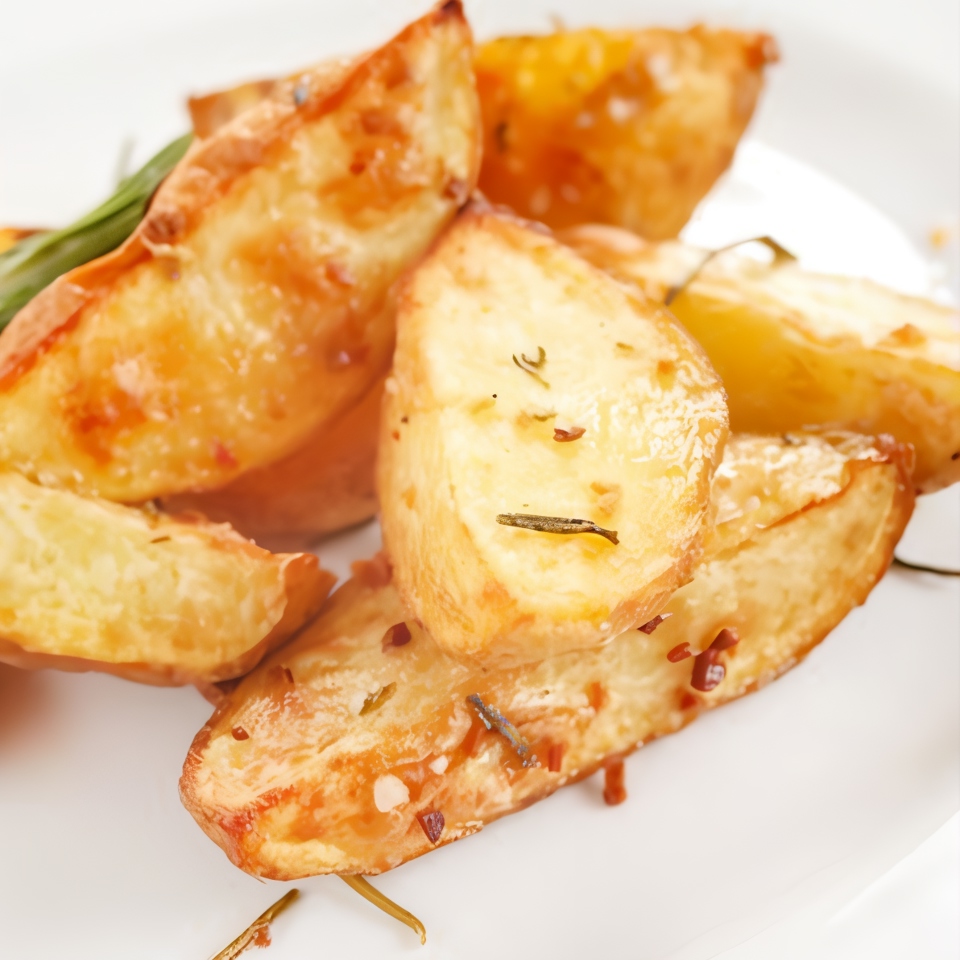 Жареный картофель с чесноком