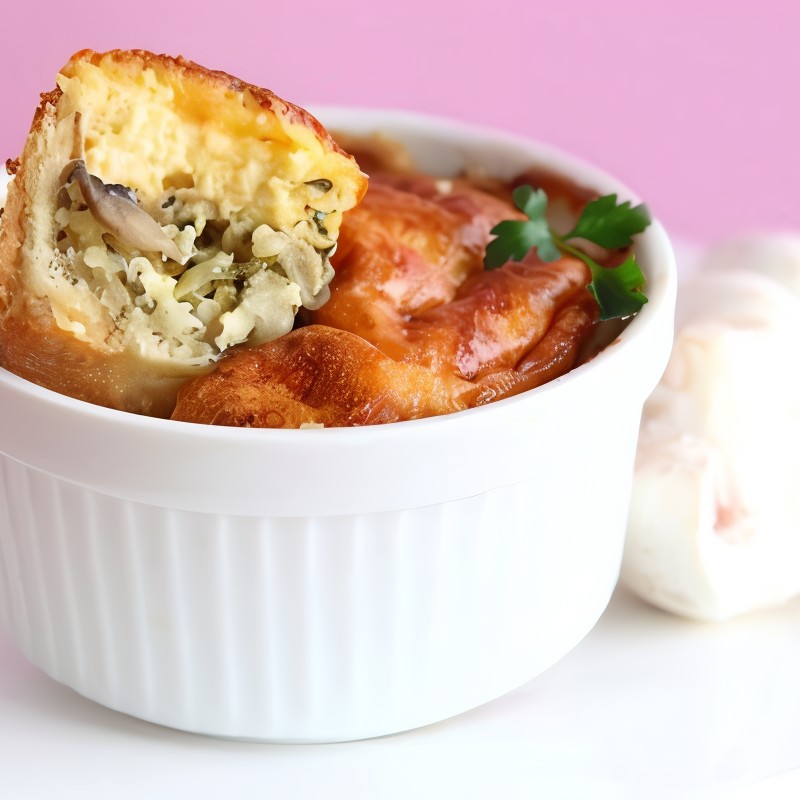 Жюльен с курицей, грибами и сметаной