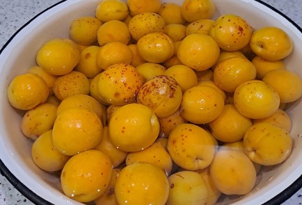 Фото шага рецепта Абрикосовый компот на зиму с апельсином и корицей 186593 шаг 3  