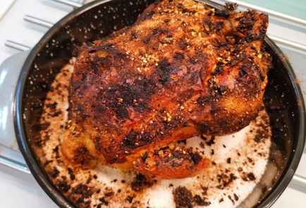 Фото шага рецепта Цыпленок запеченный в маринаде из хрена 173328 шаг 9  