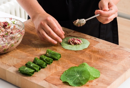 Фото шага рецепта Долма с телятиной в листьях настурции 152558 шаг 7  