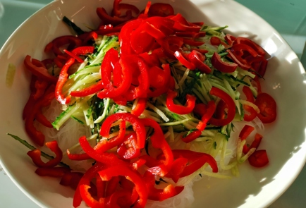 Фото шага рецепта Фунчоза с овощами и морковью покорейски 151119 шаг 7  