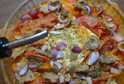 Фото шага рецепта Фунчоза с овощами сыром и беконом 175324 шаг 14  