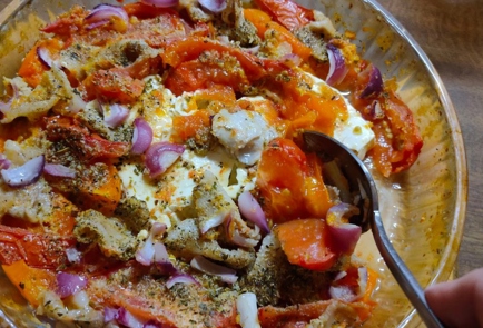 Фото шага рецепта Фунчоза с овощами сыром и беконом 175324 шаг 15  