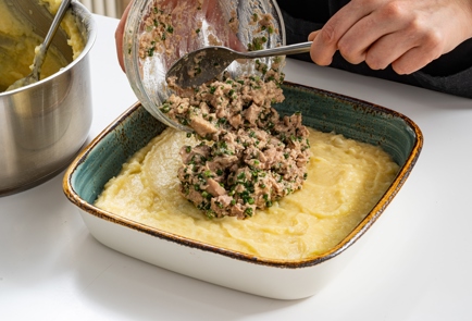 Фото шага рецепта Картофельная запеканка с печенью трески 175754 шаг 8  