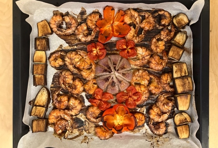 Фото шага рецепта Креветки с овощами в духовке под острым соусом 174618 шаг 12  