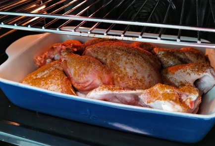 Фото шага рецепта Курица в специях на солевой подложке 152581 шаг 6  