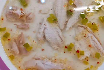 Фото шага рецепта Куриный суп с лапшой и перепелиными яйцами 152000 шаг 12  