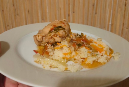 Фото шага рецепта Куриные бедра тушеные с луком помидором и сладким перцем 175249 шаг 16  