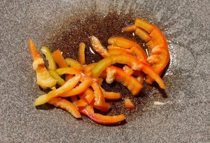 Фото шага рецепта Куриные бедра тушеные с луком помидором и сладким перцем 175249 шаг 5  