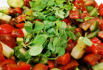 Фото шага рецепта Летний овощной салат с базиликом и ткемали 151520 шаг 11  
