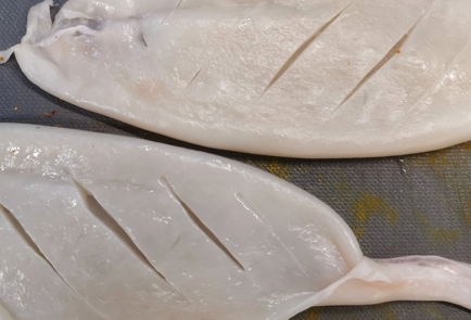 Фото шага рецепта Нежный сливочный кальмар на сковороде гриль 152651 шаг 6  