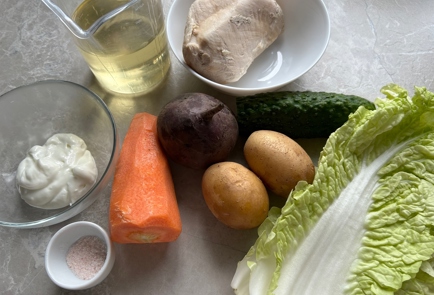 Фото шага рецепта Овощной салат с курицей и картофелем пай 174262 шаг 1  