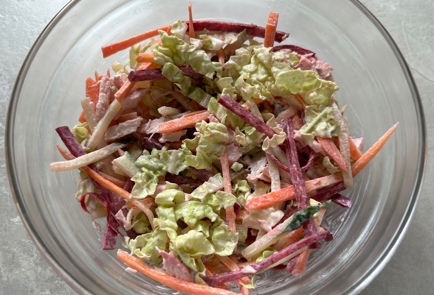 Фото шага рецепта Овощной салат с курицей и картофелем пай 174262 шаг 10  