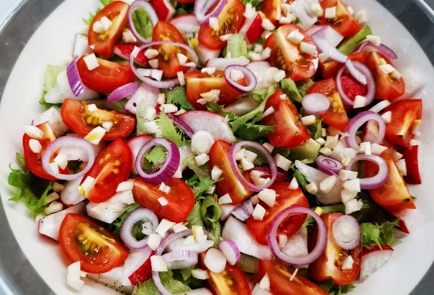 Фото шага рецепта Овощной салат с беконом и пармезаном 140714 шаг 12  