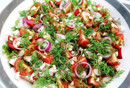 Фото шага рецепта Овощной салат с беконом и пармезаном 140714 шаг 15  
