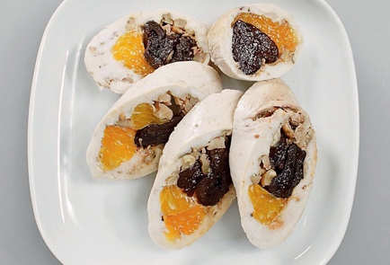 Фото шага рецепта Паровой куриный рулет с мандаринами и черносливом 31174 шаг 8  