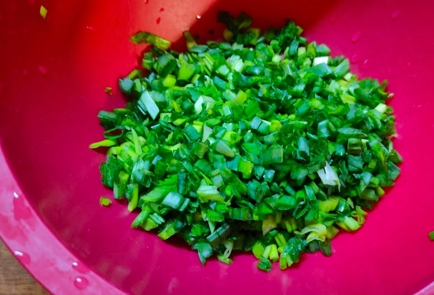 Фото шага рецепта Салат из зеленого лука с огурцом яйцом и сметаной 175938 шаг 4  