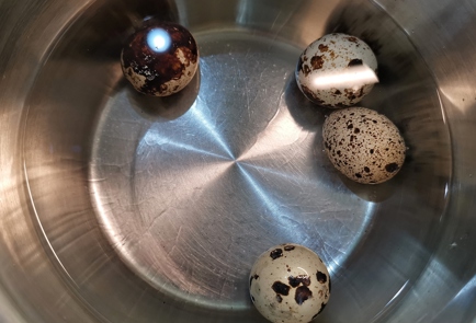 Фото шага рецепта Салат с курицей и перепелиными яйцами в соусе 151275 шаг 9  