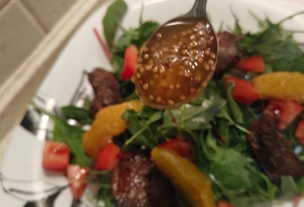 Фото шага рецепта Салат с куриной печенью и апельсином 190883 шаг 13  