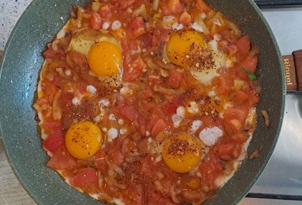 Фото шага рецепта Шакшука на сковороде со свежими помидорами 186612 шаг 11  