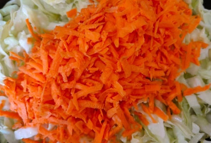 Фото шага рецепта Свинина с капустой морковью и помидорами в духовке 186409 шаг 7  