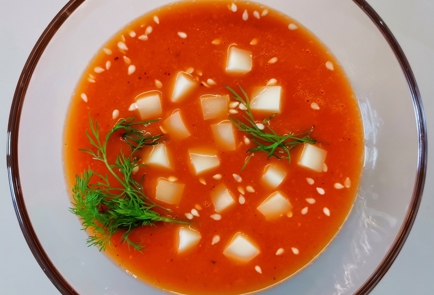 Фото шага рецепта Томатный суп на курином бульоне 173398 шаг 14  