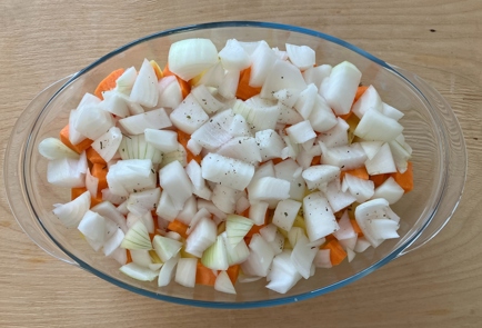 Фото шага рецепта Язык с картофелем и морковью запеченный в духовке 174089 шаг 9  